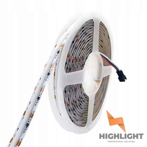 5 m Cob Led pásek Digitální Rgb+cct 20W 24V WS2811F Spi 840LEDm IP65 Pro