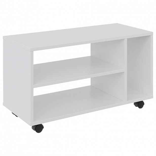 Carryhome KOMODA POD TELEVIZI, bílá, 73,5/42/33,5 cm