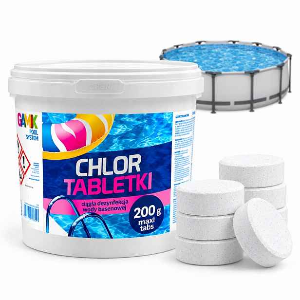 Chlor Multi 5KG 25X200G Tablety Do Bazénu Dlouhodobý Účinek Chemie Vody