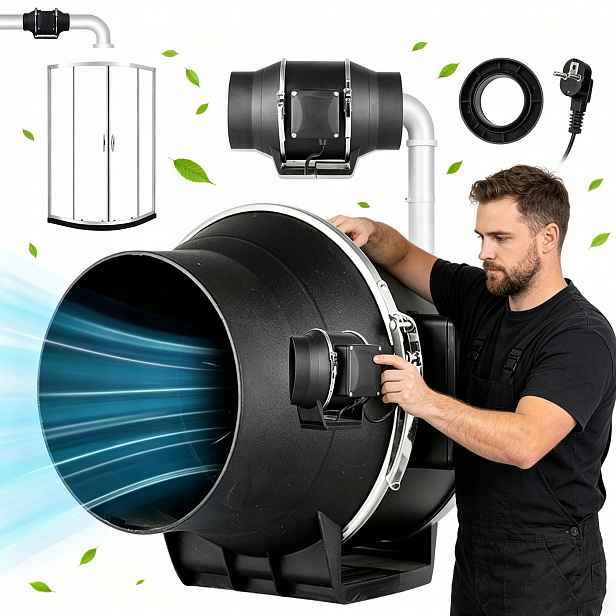 Kanálový Ventilátor Odtah 100MM 220M³/H Tichý 40W 180Pa
