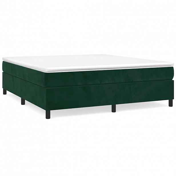 vidaXL Rám postele s boxspringem tmavě zelená 160 x 200 cm samet
