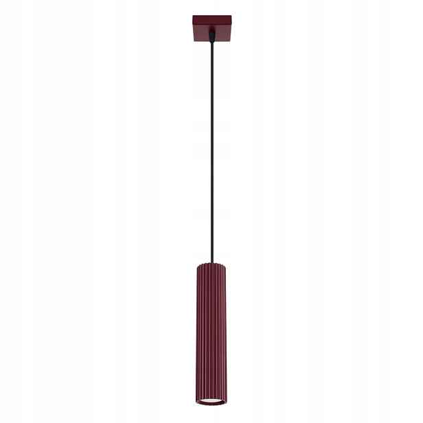 Sollux Lighting závěsná lampa burgundská rýhovaná gu10 1x10w karbonová