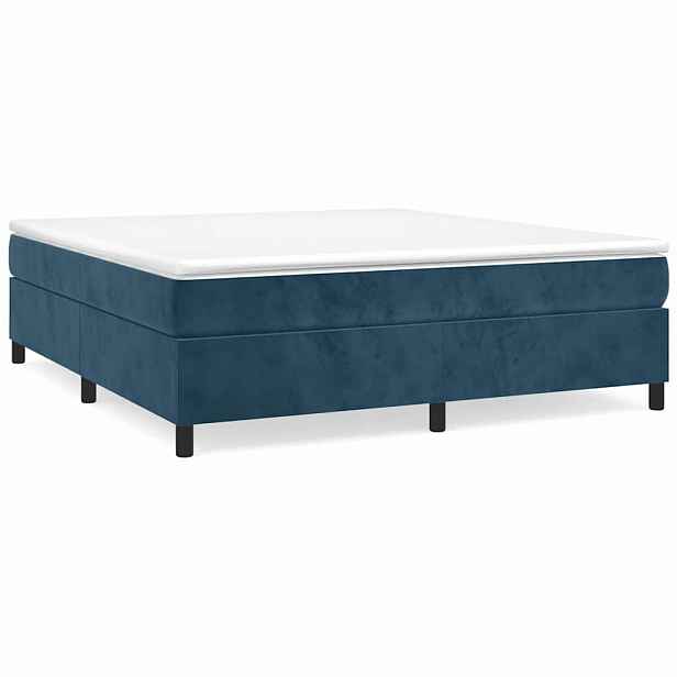vidaXL Rám postele s boxspringem tmavě modrý 160x200 cm samet