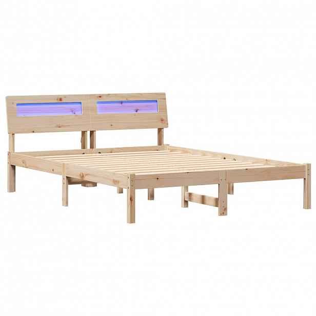 vidaXL Rám postele s čelo Hnědá 140 x 190 cm Masivní borové dřevo