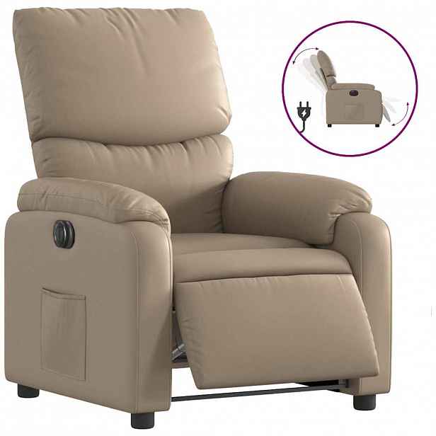 vidaXL Elektrické polohovací křeslo cappuccino umělá kůže