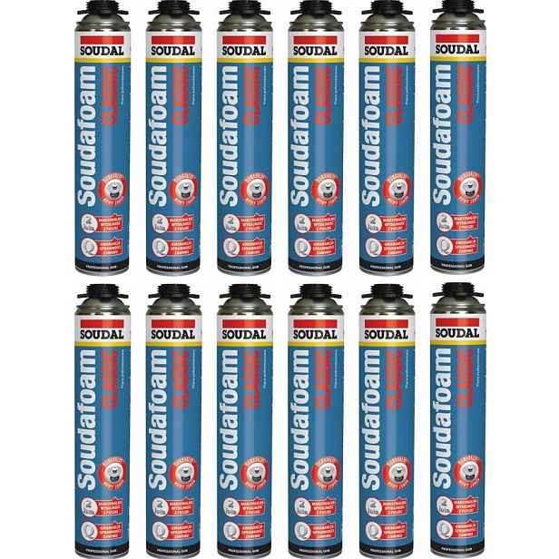 Montážní Pistolová Pěna Nízkotlaková Těsnící Classic 750ML 12 Ks