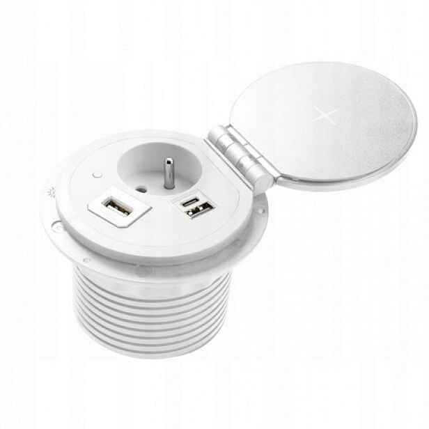 Nábytková Zásuvka Charger Plus Gtv Indukce Bílá