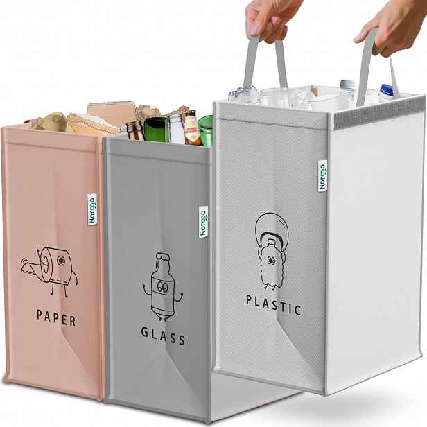 Sady Košů Na Tříděný Odpad 3 × 40 L Recyklace