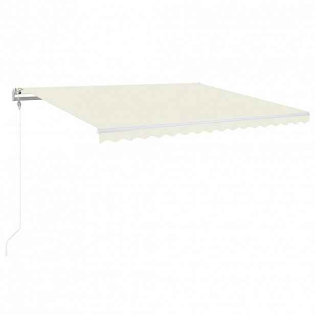 vidaXL Automatická markýza LED a senzor větru 400x350 cm krémová
