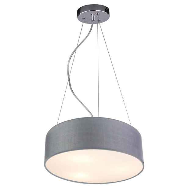 Závěsná lampa kulatá 1-bodová Jednotlivá Světle šedá Abažurová tkanina Kioto