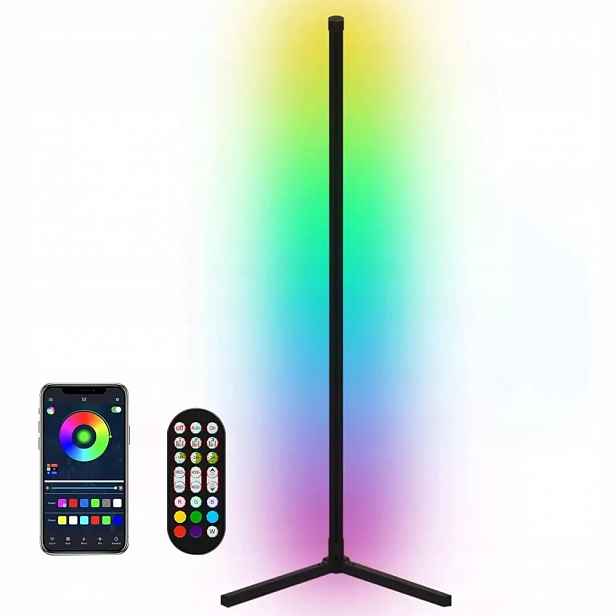 Rgb Led podlahová lampa stojící rohová s Dálkový Ovladač Apklikace Efekt Duhy 3D