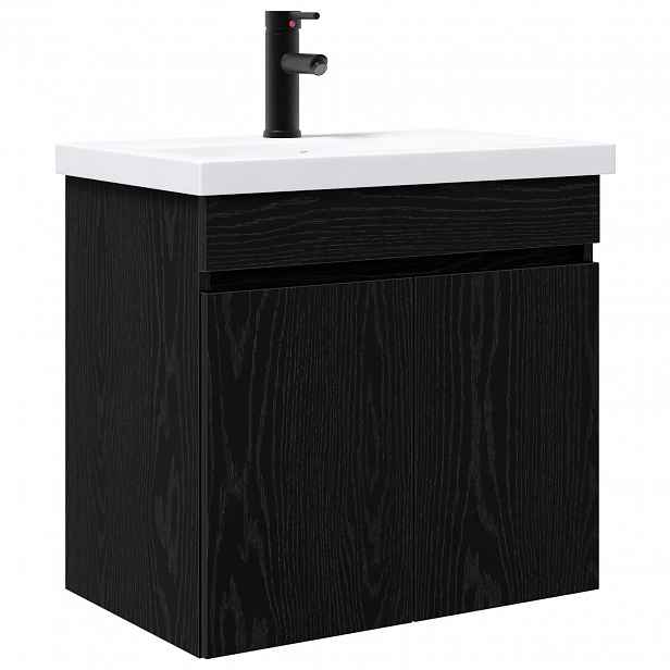 vidaXL Koupelnová skříňka s baterií Černý dub 61 x 40 x 74,5 cm