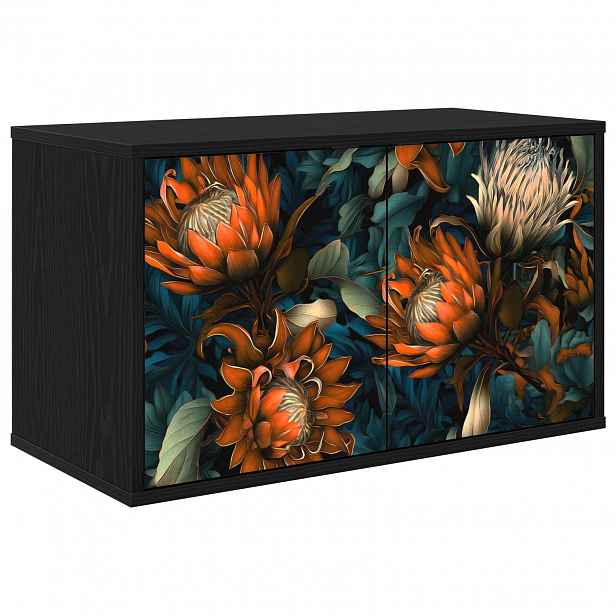 vidaXL Nástěnná TV skříň LOCHEM 69 x 33 x 40 cm Černý dub