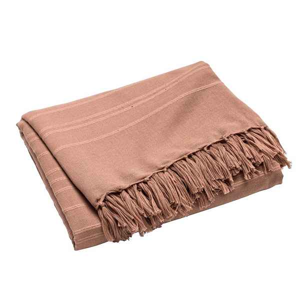 Bavlněný přehoz v terakotové barvě 180x220 cm Lilia – douceur d'intérieur