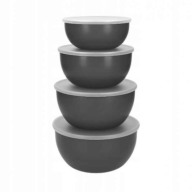 Misky Set 4ks s víkem pro skladování KitchenAid Šedé