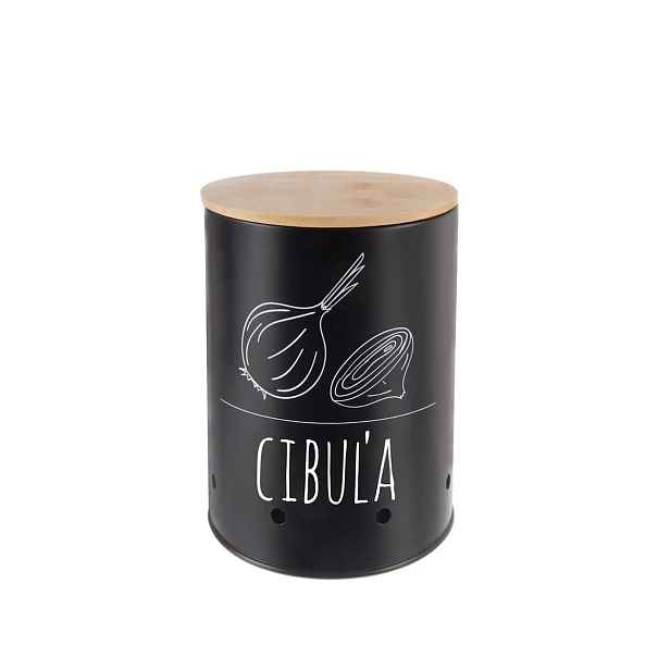 Orion Dóza na cibuli, plech/bambus pr. 13 cm, BLACK SK