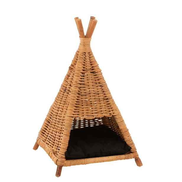 Ratanový pelíšek Miauw Miauw pro kočku - 45*45*72 cm J-Line by Jolipa