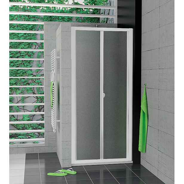 SanSwiss TOPK 0900 04 22 Zalamovací dveře 90 cm, bílá/durlux
