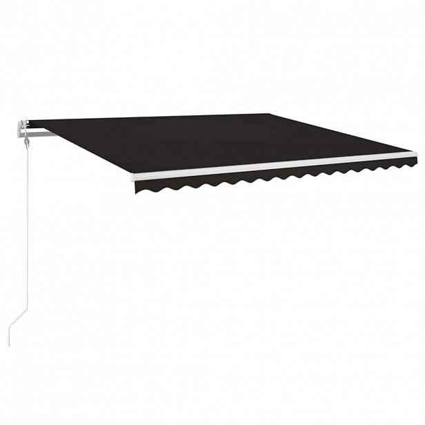 vidaXL Automatická markýza LED a senzor větru 400x350 cm antracitová