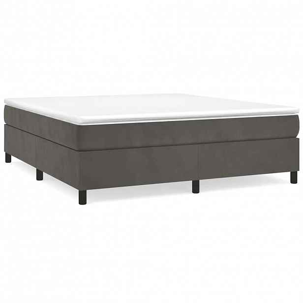 vidaXL Rám postele s boxspringem tmavě šedý 180 x 200 cm samet