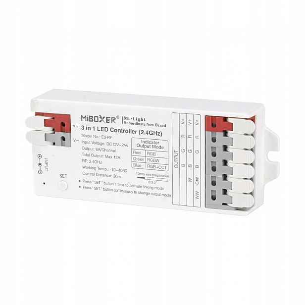 Kontroler pro Led pásky 2v1 Bílý WiFi MiLight E3-WR Miboxer
