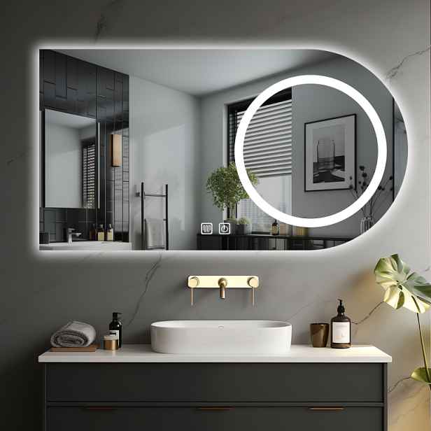 LED koupelnové zrcadlo 80x60 cm s odmlžováním a stmíváním