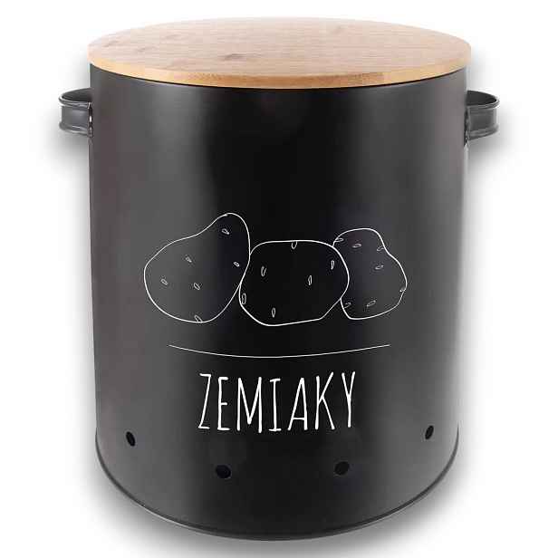 Orion Dóza na brambory, plech/bambus pr. 22,5 cm, BLACK SK