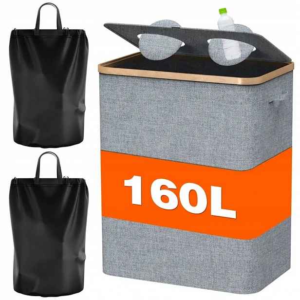 Skládací Koš Oxford Cloth O Objemu 160 L Pro Skladování Lahví, Šedý