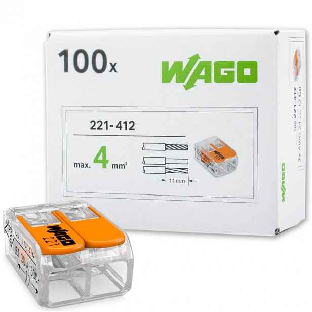 Spojka Wago 2x4mm 221-412 (100 ks)