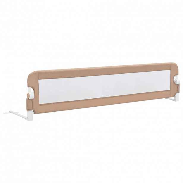 vidaXL Dětská zábrana k postýlce taupe 180 x 42 cm polyester