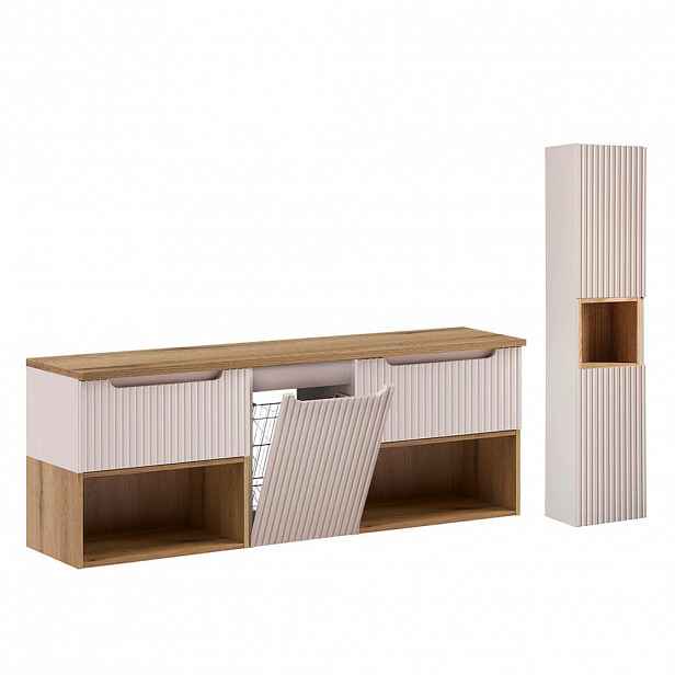 Petits-meubles KOUPELNOVÝ NÁBYTEK 160.4cm Riva 2er-Set Kašmír
