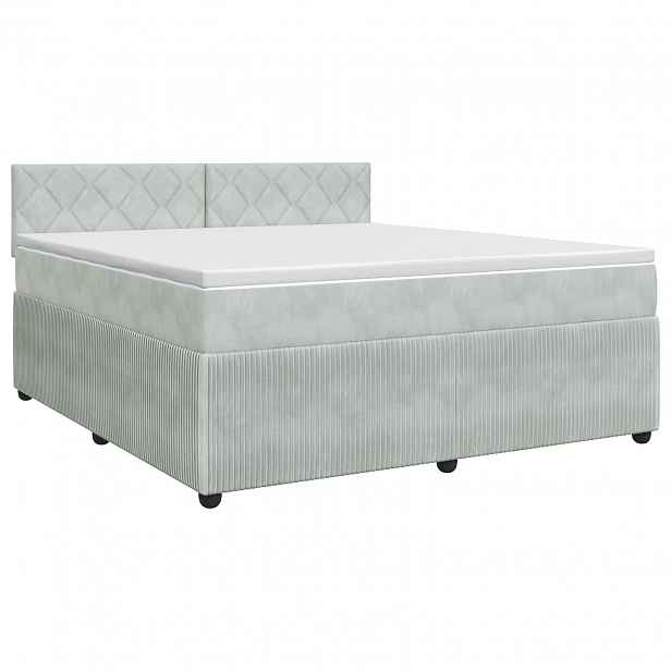 vidaXL Postel boxspring s matrací Světle šedá 140 x 190 cm Samet
