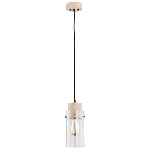 Alfa Tantum závěsná lampa 1xE27 dřevo sklo hnědá