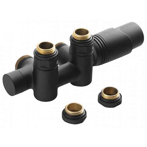 Bruckner Wicher - Termostatická připojovací sada, středové připojení 50 mm, matná černá 600.331.6