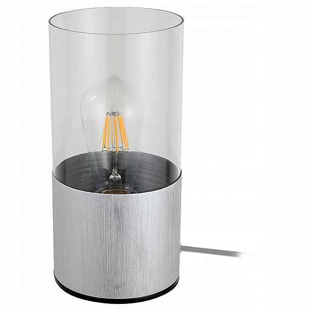 Stříbrná stolní lampa Zelkova s teplým leskem do pracovny Rabalux