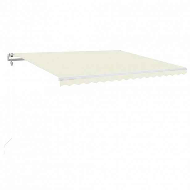 vidaXL Automatická markýza LED a senzor větru 450 x 350 cm krémová