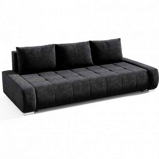 Beautysofa ROZKLÁDACÍ pohovka Draco 3místná, s úložným prostorem, antracitová