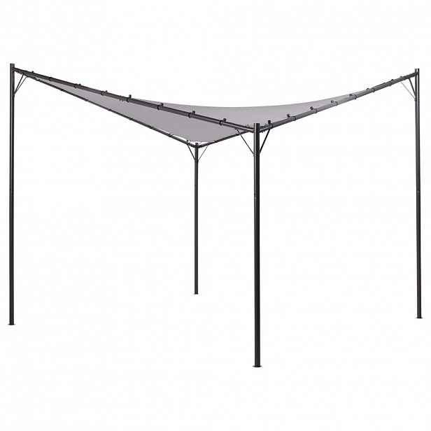 Beliani PERGOLA Ocel šedá 300/300 cm Aventine