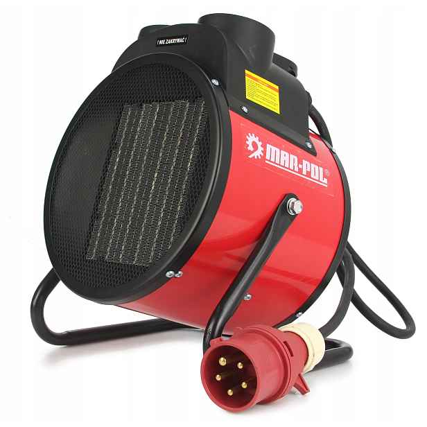 Elektrický Ohřívač 5 kW Topidlo Ventilátor Redukce Dmychadlo Termostat