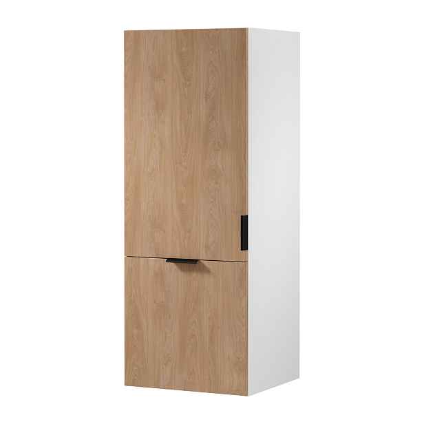 Horní kuchyňská skříňka SALERNO - šířka 60 cm, bílá / dub, levé provedení