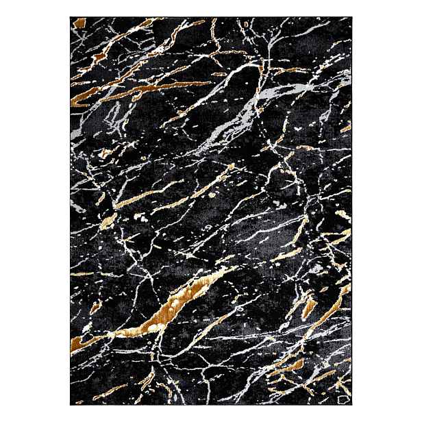 Kusový koberec Allure 1963 black/gold, 80x150, černá, kancelář, Dywany Łuszczów