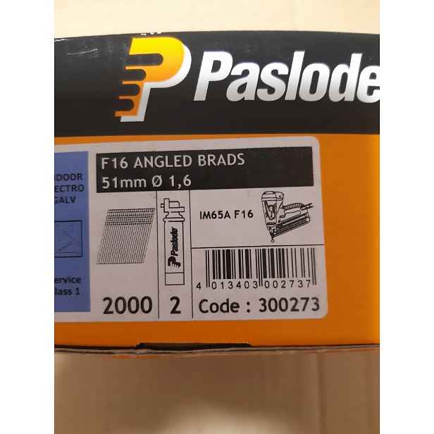 Paslode pozinkované úhlové hřebíky 16ga x 51 mm 2000 ks bez plynu