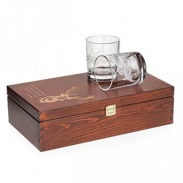 Sklenice na whisky Lovecké (nova) 350 ml 6 ks v krabičce s gravírováním