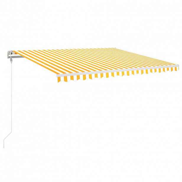 vidaXL Automatická markýza LED a senzor větru 450x350 cm žlutobílá