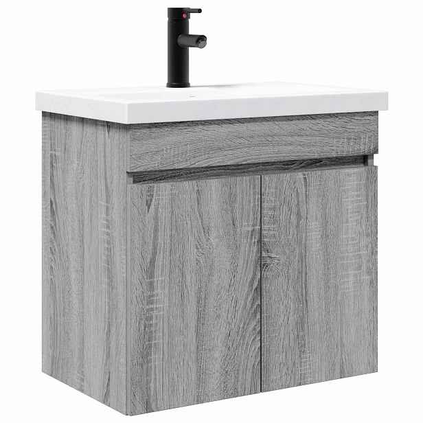 vidaXL Koupelnová skříňka s baterií Šedý Sonoma 61 x 40 x 74,5 cm