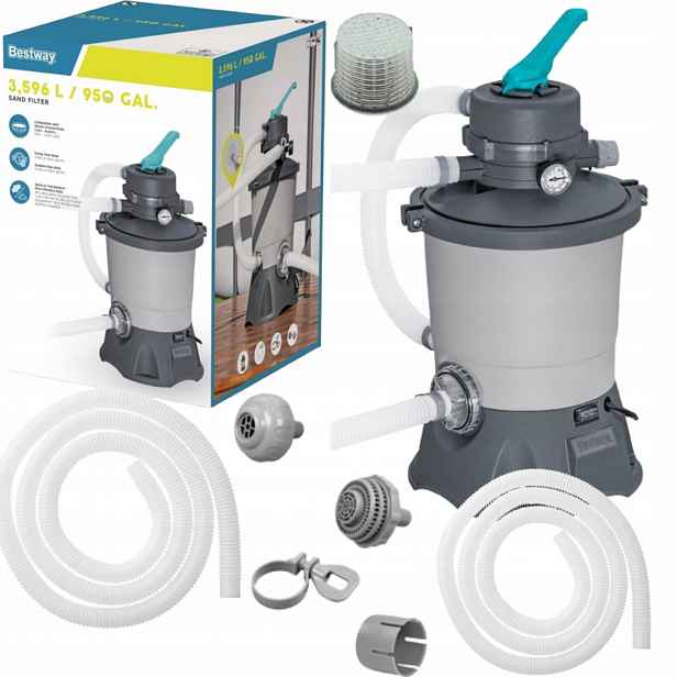 58515 Filtrační Písková Pumpa Pro Bazény 3596L/h Hadicové Spojky Sada