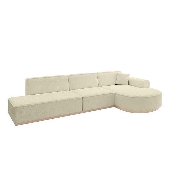 ALTDECOR ROHOVÁ SEDAČKA s otomanem, pravá ARRIO-L2 328x171x83 Béžová Buklé