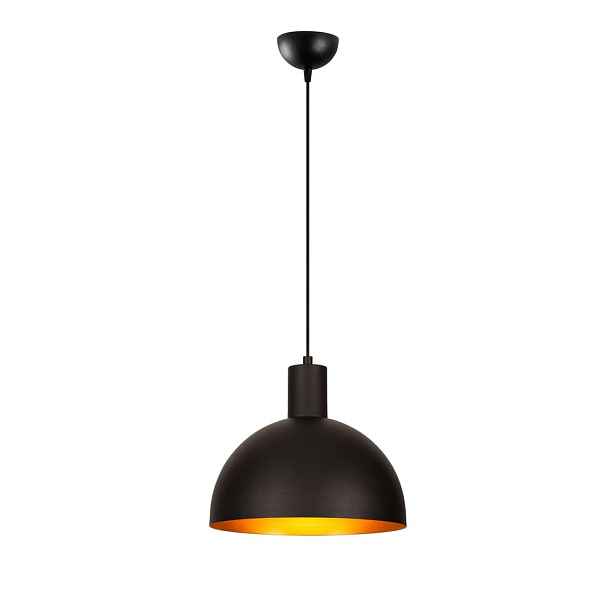 Černé/ve zlaté barvě závěsné svítidlo s kovovým stínidlem ø 30 cm Bakh – Opviq lights