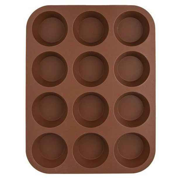 forma na 12ks MUFFINY d6,5cm, hnědá, 32,5x25cm, silikon