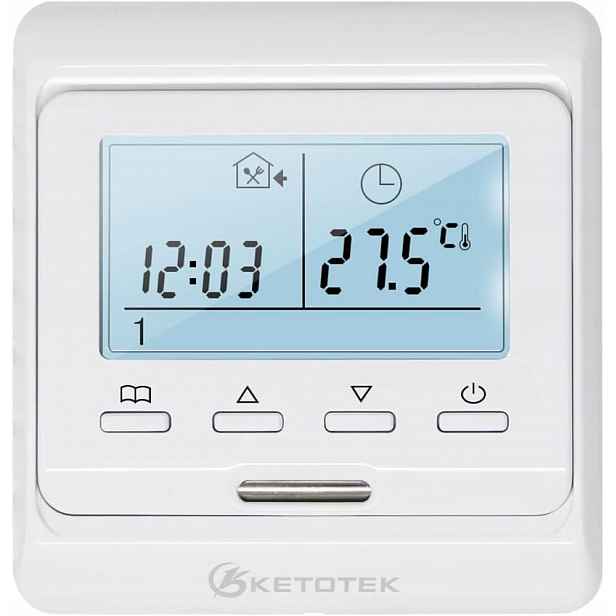 Ketotek Programovatelný termostat podlahového vytápění, bílý